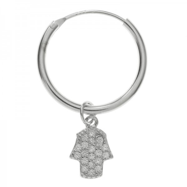 Aros con mano de Fátima Plata de Ley 925
