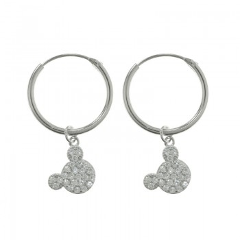 Pendientes aro con Mouse Plata de Ley 925