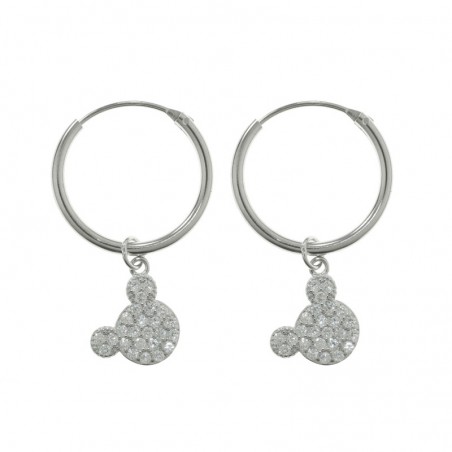 Pendientes aro con Mouse Plata de Ley 925