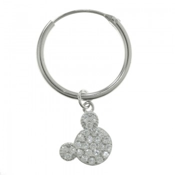 Pendientes aro con Mouse Plata de Ley 925 2