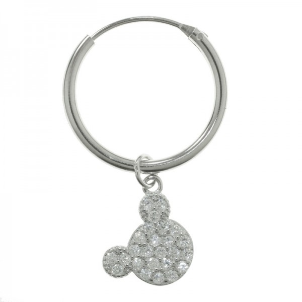 Pendientes aro con Mouse Plata de Ley 925
