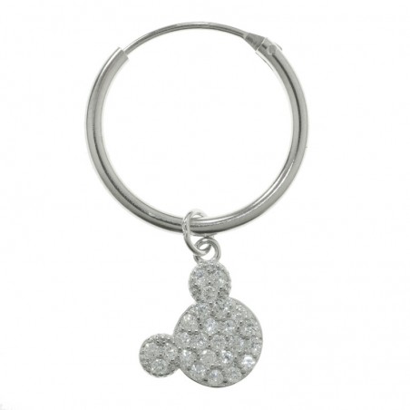 Pendientes aro con Mouse Plata de Ley 925
