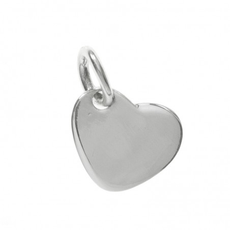 Colgante corazón plano Plata de Ley