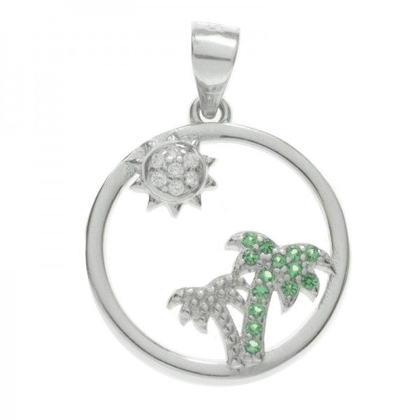 Colgante palmeras Plata de Ley