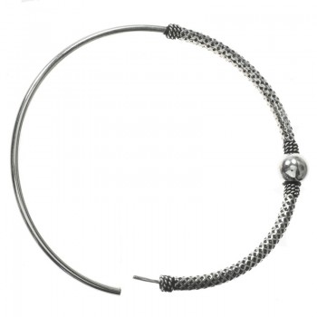 Pulsera rígida Bali labrada con bola 2