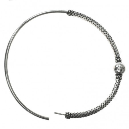 Pulsera rígida Bali labrada con bola