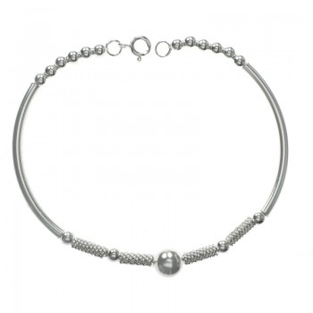 Pulsera Bali tubos cordón y bola