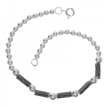 Pulsera Bali bolas y cordón