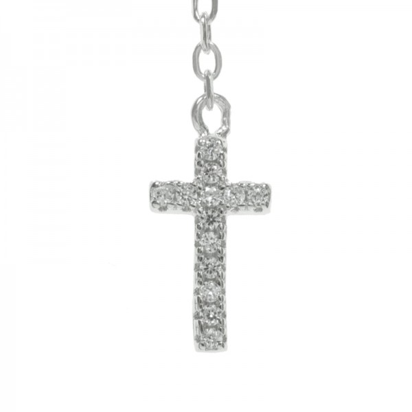 Pendientes largos doble cruz