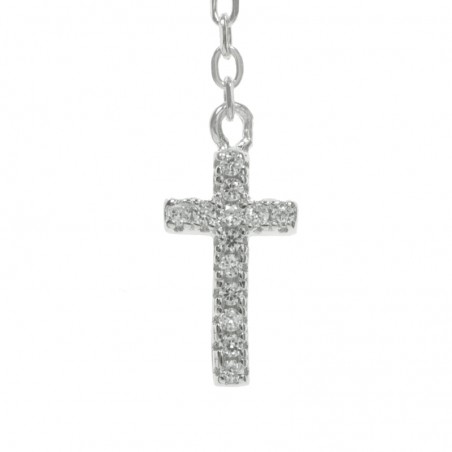 Pendientes largos doble cruz