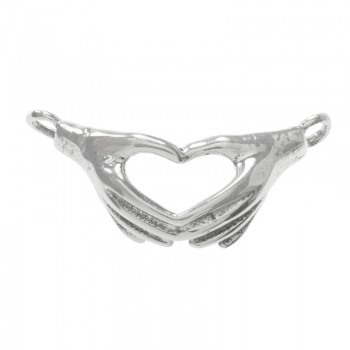 Entrepieza manos corazón Plata de Ley