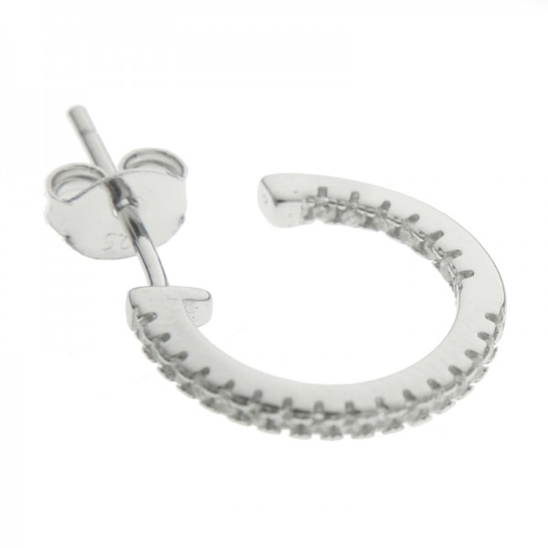 Pendientes aro abierto con circonitas