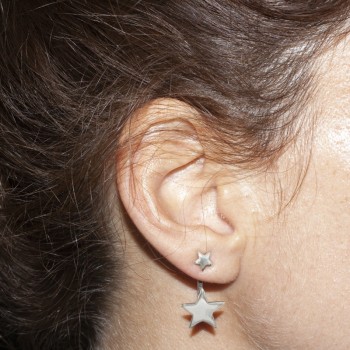 Pendientes chaqueta estrella Plata de Ley 2