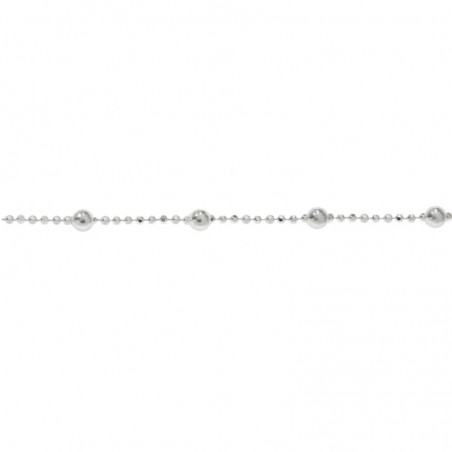Cadena de bolitas facetadas con bolas Plata de Ley
