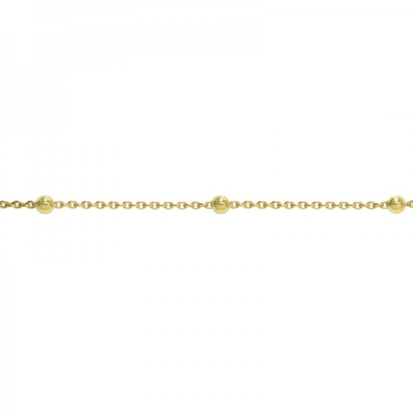 Cadena bolas intercaladas dorada Plata de Ley