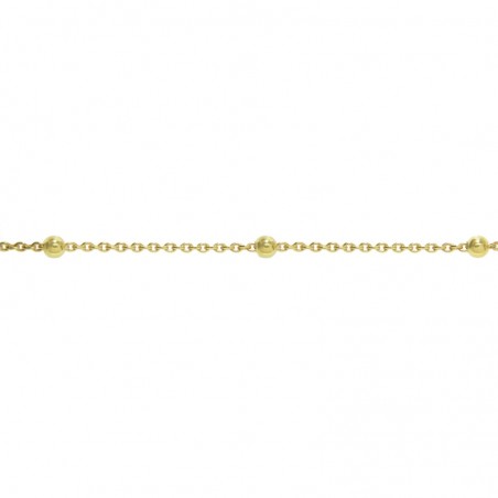 Cadena bolas intercaladas dorada Plata de Ley