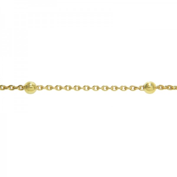 Cadena bolas intercaladas dorada Plata de Ley