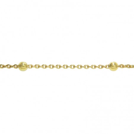 Cadena bolas intercaladas dorada Plata de Ley