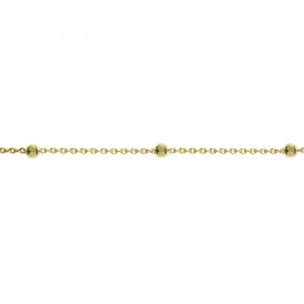 Cadena bolas facetadas dorada Plata de Ley
