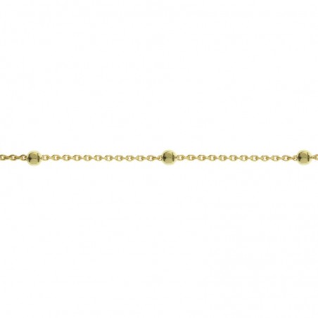 Cadena bolas facetadas dorada Plata de Ley