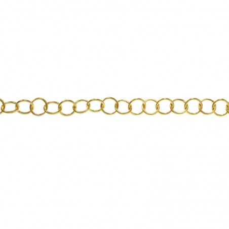 Cadena eslabón redondo dorada Plata de Ley