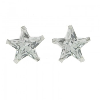 Pendientes estrella circonita Plata de Ley 925