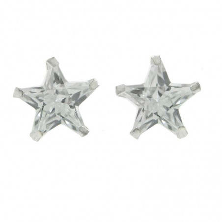 Pendientes estrella circonita Plata de Ley 925