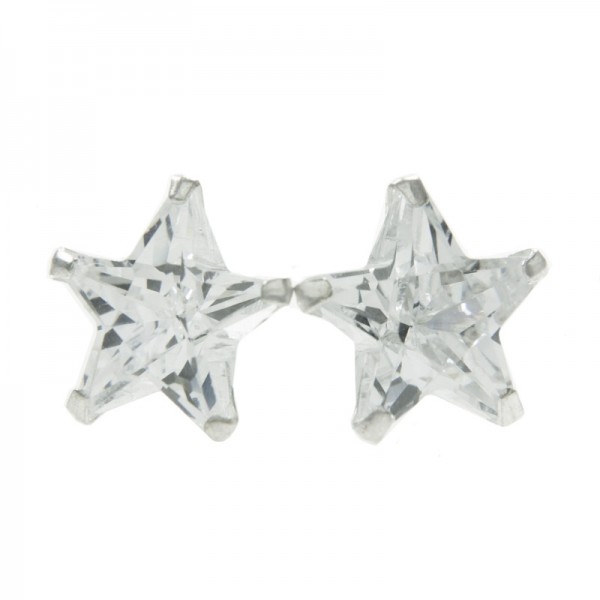 Pendientes estrella circonita Plata de Ley 925