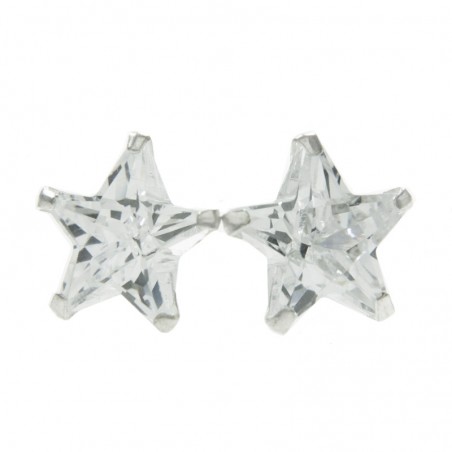 Pendientes estrella circonita Plata de Ley 925