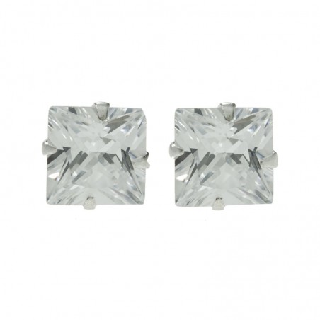 Pendientes cuadrado con circonita Plata de Ley 925 - Karissma