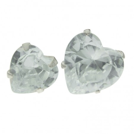 Pendientes corazón circonita Plata de Ley 925