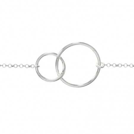 Pulsera doble círculo del Karma Plata de Ley 925