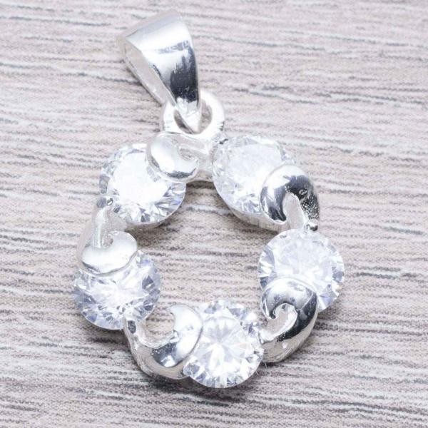 Conjunto circonia círculo en Plata de Ley 925