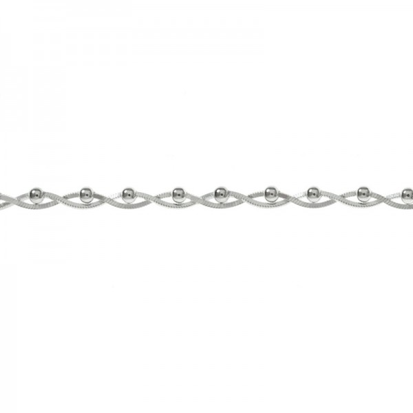 Conjunto cadena cuadrada y bolas Plata de Ley 925