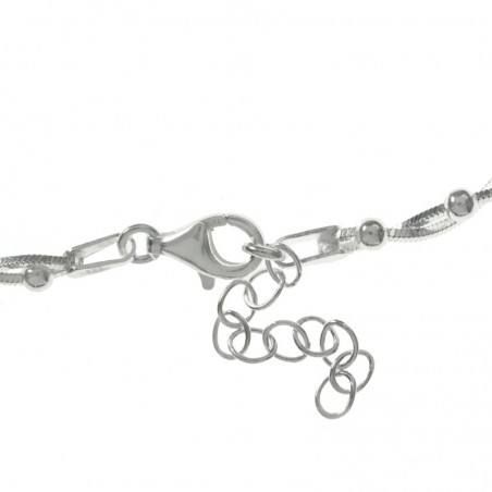 Conjunto cadena cuadrada y bolas Plata de Ley 925