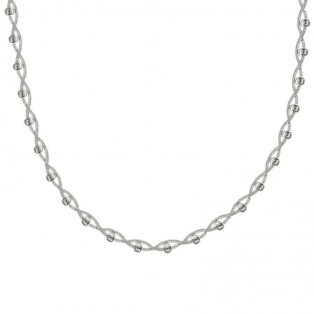 Conjunto cadena cuadrada y bolas Plata de Ley 925