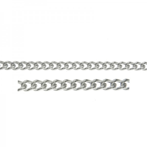 Cadena ajustable eslabón 1 + 1 Plata de Ley 925