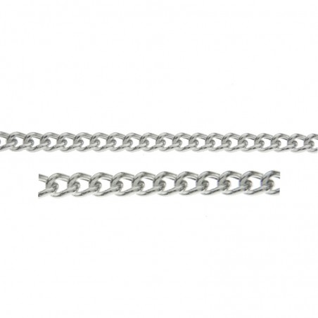 Cadena ajustable eslabón 1 + 1 Plata de Ley 925