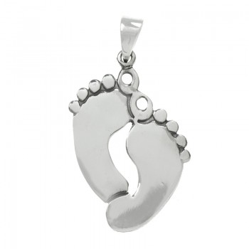 Colgante pie doble para grabar Plata de Ley 925