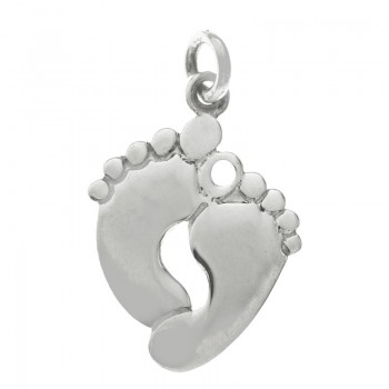 Colgante pie doble para grabar Plata de Ley 925 2