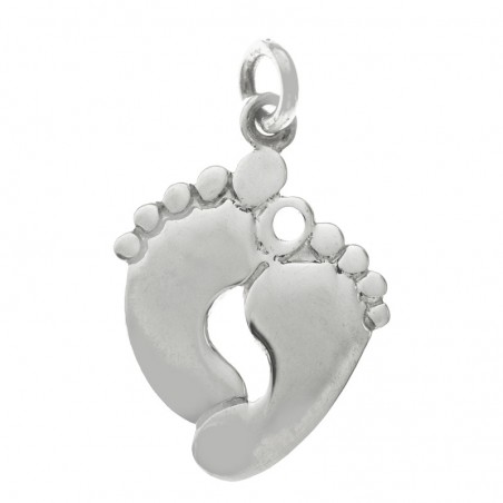 Colgante pie doble para grabar Plata de Ley 925