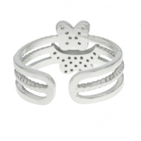 Anillo  mariposas ajustable Plata de Ley 925