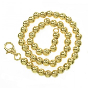 Pulsera bolas dorada Plata de Ley