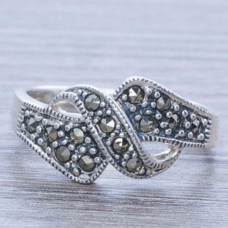 Anillo marquesita trenza Plata de Ley 925