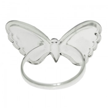 Anillo mariposa puntos negros Plata de Ley 925 2