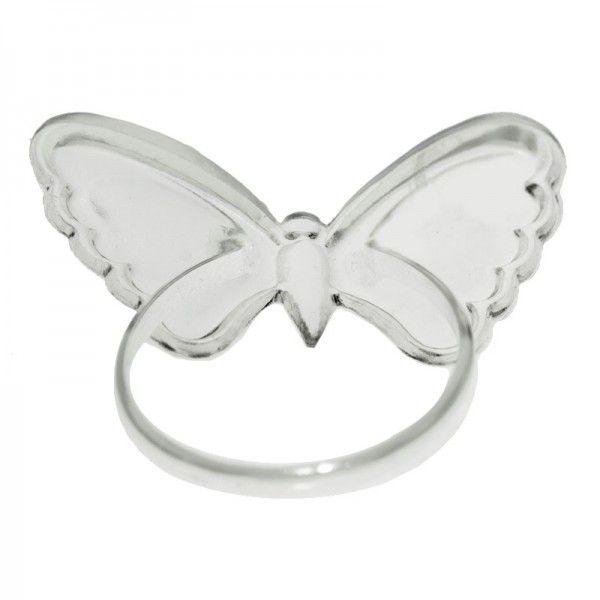 Anillo mariposa puntos negros Plata de Ley 925