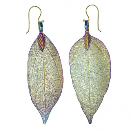 Pendientes hoja natural