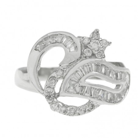 Anillo microsetting baguette Plata de Ley 925