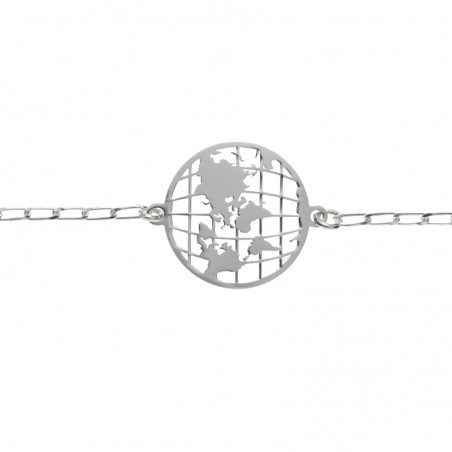 Pulsera mapamundi Plata de Ley 925