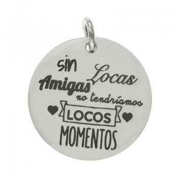 Collar Amigas con mensaje Plata de Ley 2